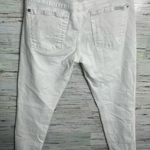 7 FOR ALL MANKIND White Josefina Distressed Jean     Size: 25 NWt - Picture 7 of 8